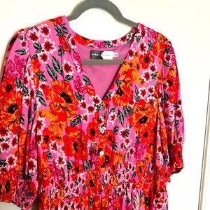 Floral Pink and Red Women's Dress